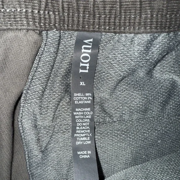 VUORI Optimist Men's Stretch Corduroy Drawstring Pants Gray‎ Size XL  ~EUC - Picture 7 of 13